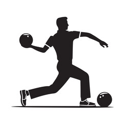 Bowling sports player silhouette vector