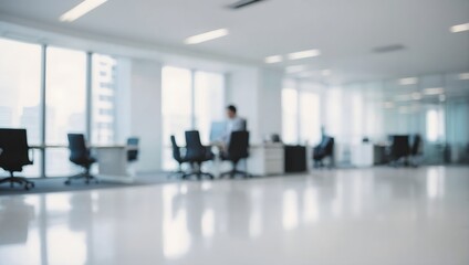 abstract white background with bokeh of blurred business office
