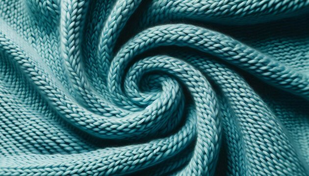T&uuml;rkisfarbene Strickwaren spiralf&ouml;rmig