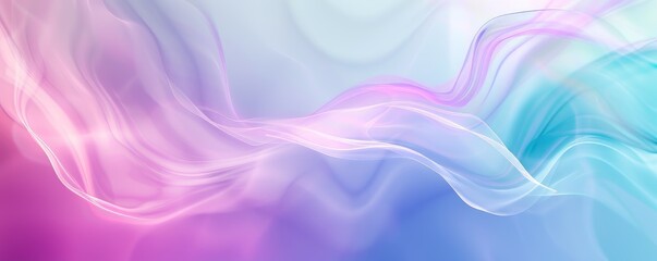 Fototapeta premium Abstract Ethereal Swirls of Pastel Pink, Purple, and Blue Fluid Waves on a Soft Gradient Background