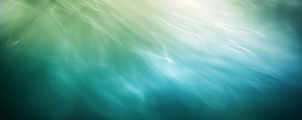 Abstract Underwater Light Rays with Turquoise and Green Gradient Background