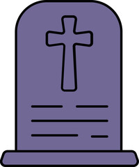 Isolated Tombstone Icon In Purple Color.