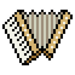 Accordion instrument in pixel art style