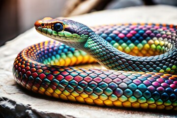 Fototapeta premium Sleek Snake in Vivid Colors 