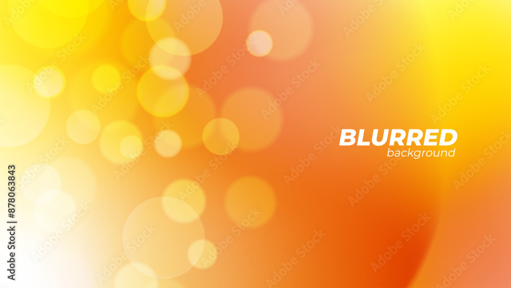 Fototapete blurred background with bokeh lights. abstract light effect. defocused orange colors. vector illustr