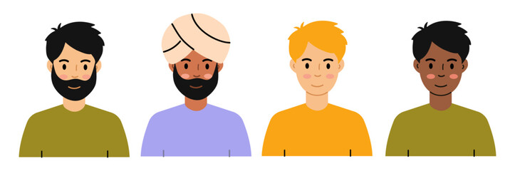 Four Diverse Men Smiling Together