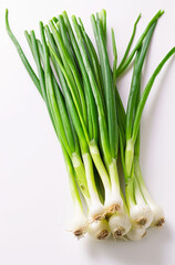 bunch of fresh green onions, generative ai