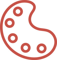 Color Palette icon in orange thin line art.