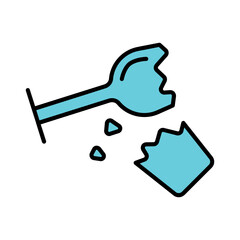 Broken glass line icon. Shattered, sharp fragments, broken pieces, accident, damage, safety hazard, broken object, glass shards, broken glassware, fragility
