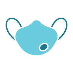 Medical face mask icon. Health, safety, respiratory protection, surgical, disposable, protective equipment, germ prevention, virus, bacteria, pandemic, healthcare, breathing, mask, hospital, infection