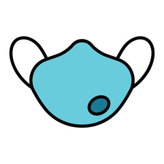 Medical face mask icon. Health, safety, respiratory protection, surgical, disposable, protective equipment, germ prevention, virus, bacteria, pandemic, healthcare, breathing, mask, hospital, infection