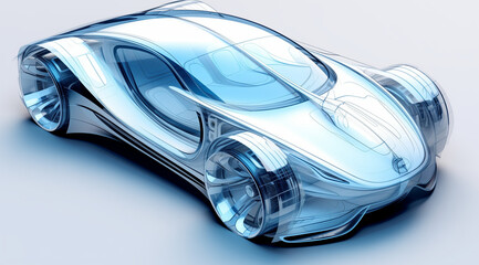 Naklejka premium skizze entwurf tonmodel modelbau auto pks hypercar elektroauto designer designstudio designstudie