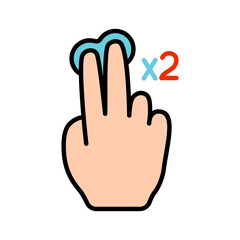 Touch pad icon. Index finger, doubleclick, decrease, increase, turn, rotation, approximation, press, Scrolling, click, arrow, sensor, turn. Zoom in, move, response time, x2