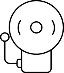 Line art Retro ringing alarm bell icon in flat style.