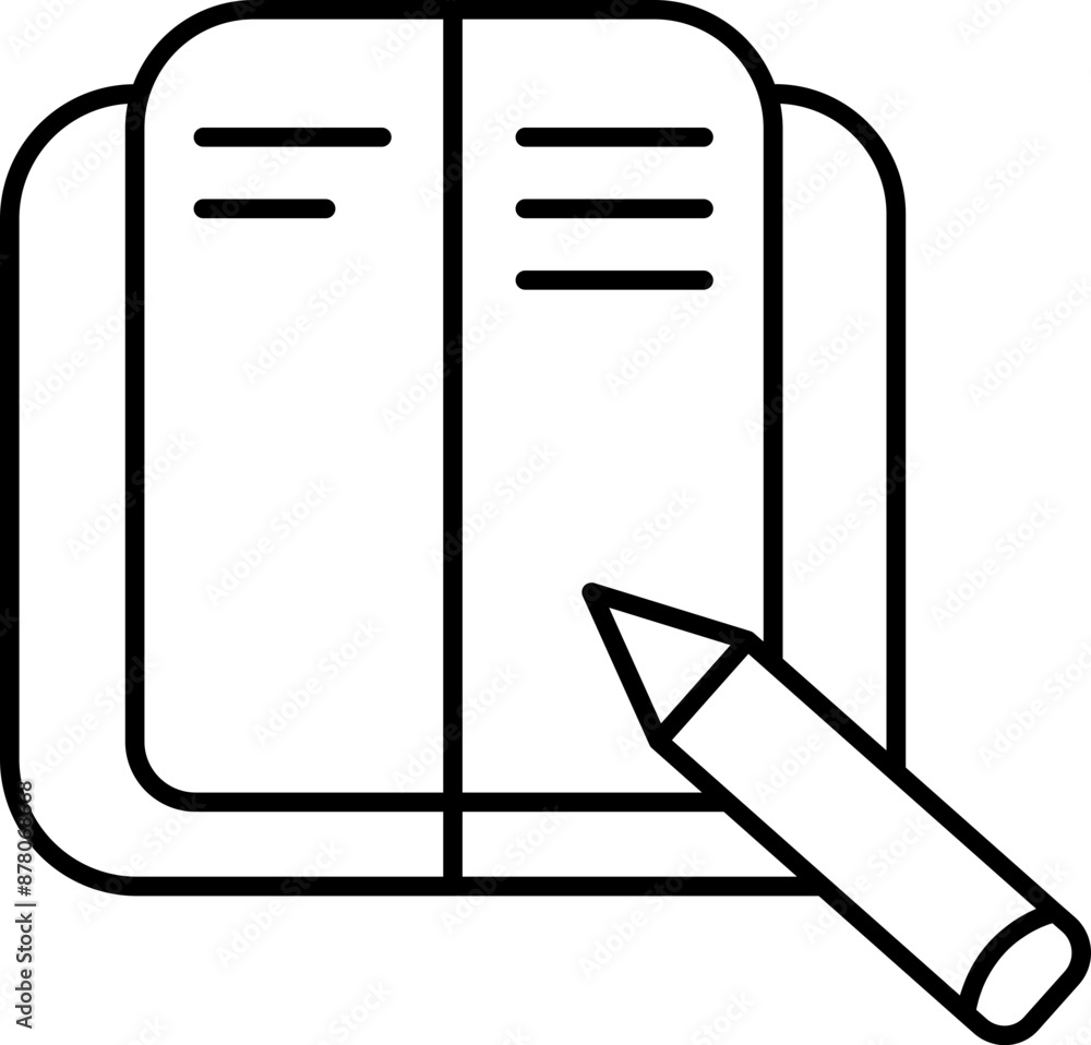 Canvas Prints line art illustration of write book or note icon.