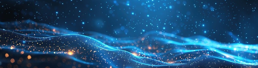 Obraz premium Abstract Blue and Gold Wave Background