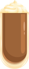 Refreshing cold brew coffee topped with whipped cream in a tall glass