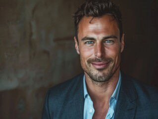 Obraz premium Businessman Portrait. Confident Corporate Manager Smiling with Determination
