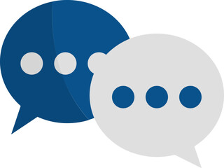 Flat Style Chatting Icon in Blue and Grey Color.