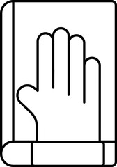 Oath Book Icon or Symbol in Black Linear Style.