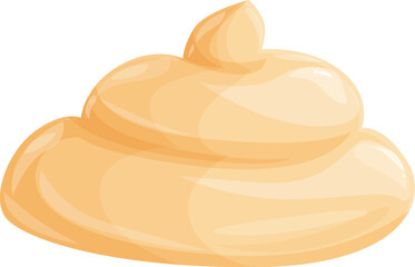 Creamy sauce swirl isolated on white background