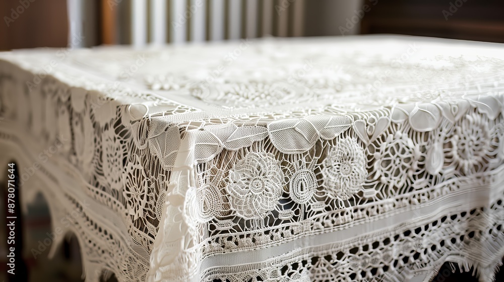 Aufkleber elegant lace tablecloth with intricate patterns, perfect for adding sophistication and charm to any 