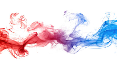 Red and blue smoke swirls, cut out - stock png.