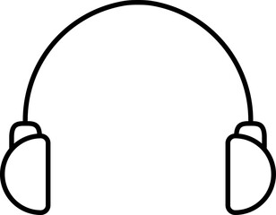 Illustration of Headphone icon in line art.