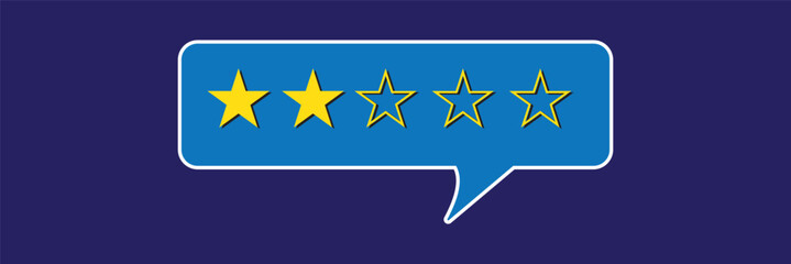 Five star rating vector in flat style design isolated on background. Feedback, Review, and rate us concept. Vector illustration.