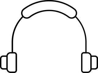 Obraz premium Headphone Icon in Black Line Art.