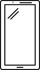 Flat style smartphone icon in black line art.