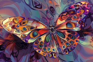 Abstract Butterfly in Vivid Hues