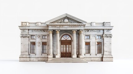 Obraz premium Architectural Marvel: Museum Building isolated on Transparent background.