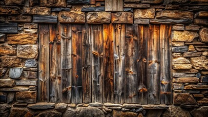 Rough-hewn, rugged, and raw, this dark wall exudes a natural, textured, and utterly rustic charm, evoking a sense of ancient, weathered beauty.