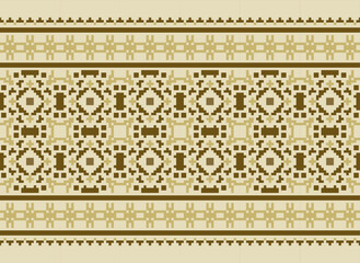 Vector illustration of Ukrainian folk seamless pattern ornament. Ethnic ornament. Border element. Traditional Ukrainian, Belarusian folk art knitted embroidery pattern