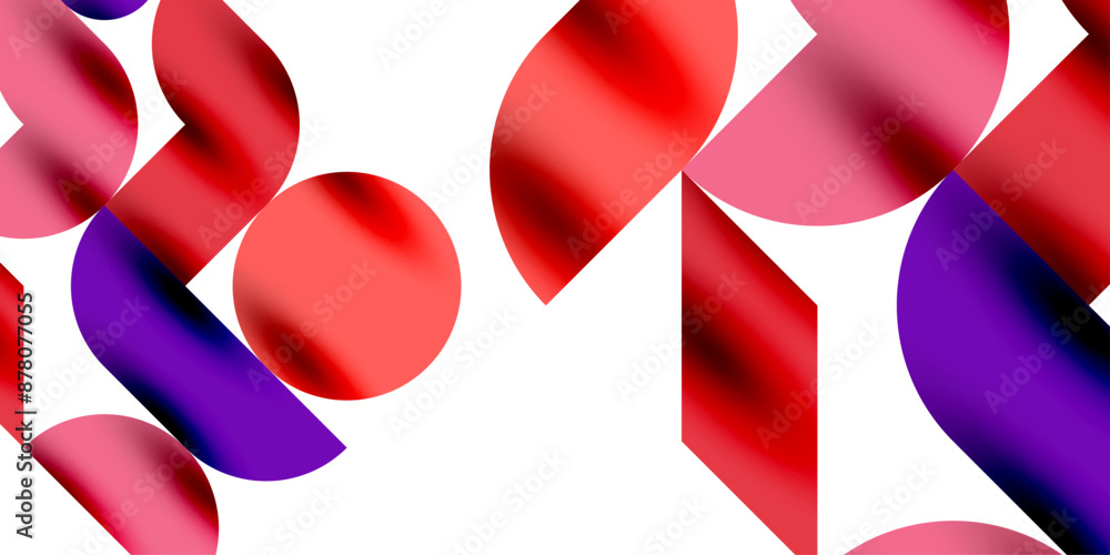 Poster tech minimal circular shapes geometric art. vector modern circles