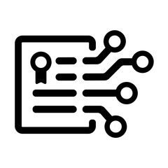 Smart contract ( digital certificate ) vector icon illustration