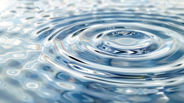 Silver liquid ripples with metallic circle detail and concentric waves creating a resonant background pattern on water surface