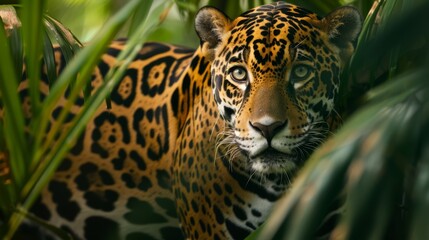 Obraz premium A tight shot of a tiger in a meadow, surrounded by tall grasses Trees dot the background Foreground features a hazy tiger image