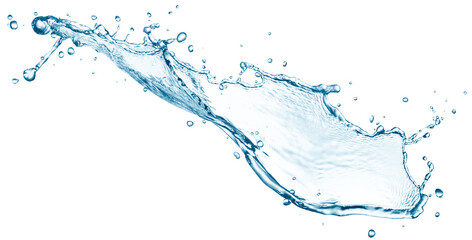 Blue water splash isolated
