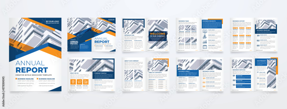Wall mural corporate brochure template design a4 page annual report with minimalist and simple cover style