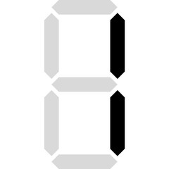 Digital Number 1 Icon