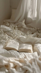An open book with delicate pages