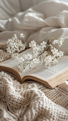 An open book with delicate pages