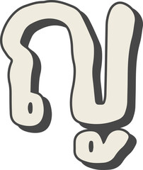 Bold Cute Thai Alphabet Doodle