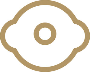 Omelette or fried egg icon in brown line art.