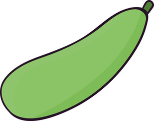 Green Bottle Gourd or Calabash Icon in Flat Style.