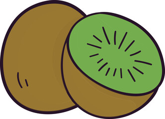Obraz premium Kiwi Fruit Icon or Symbol in Flat Style.