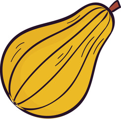 Yellow Papaya Icon in Flat Style.