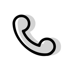 Telephone sign on white background